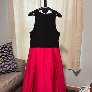 Elegant Black & Fuchsia Prom Dress